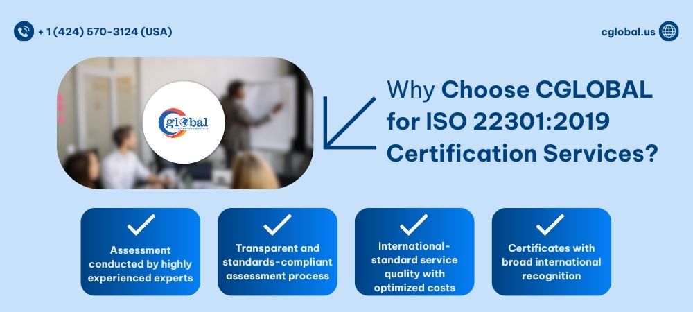 Why Choose CGLOBAL for ISO 22301:2019 Certification Services?